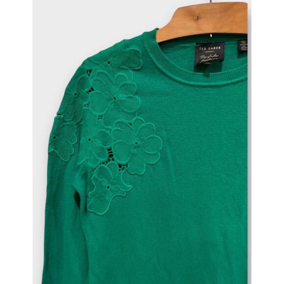 TED BAKER Yizelda Lace Shoulder Sweater Size 2 - Picture 3 of 7